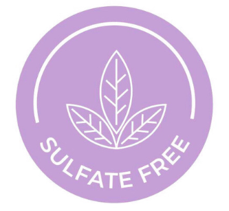 Sulfate free logo with leaves on a purple circle